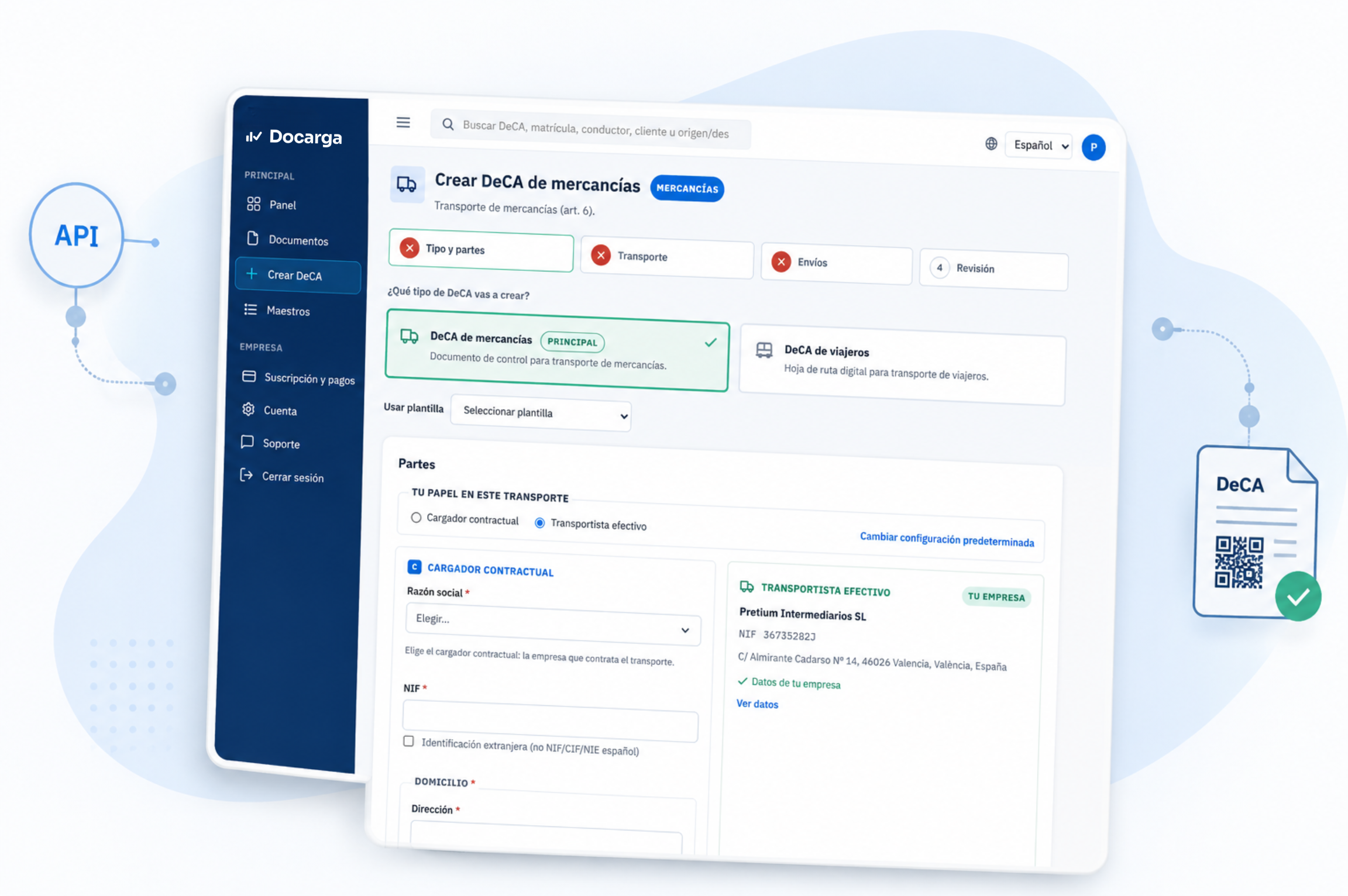 API de integración para la Software DeCA