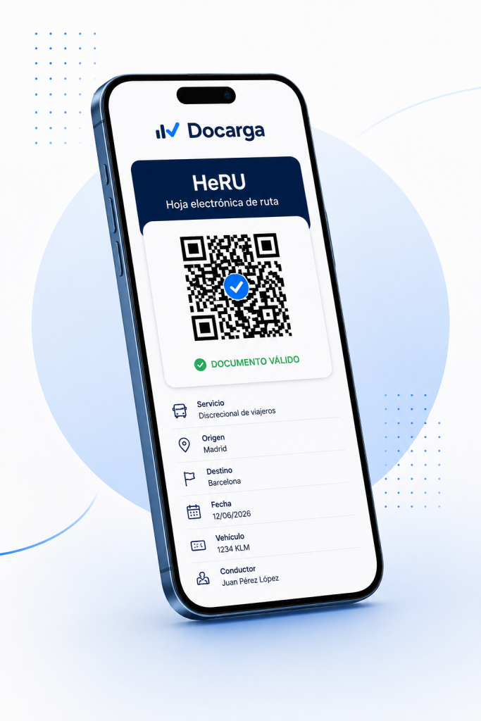 Código QR de la hoja electrónica de ruta HeRU en Docarga