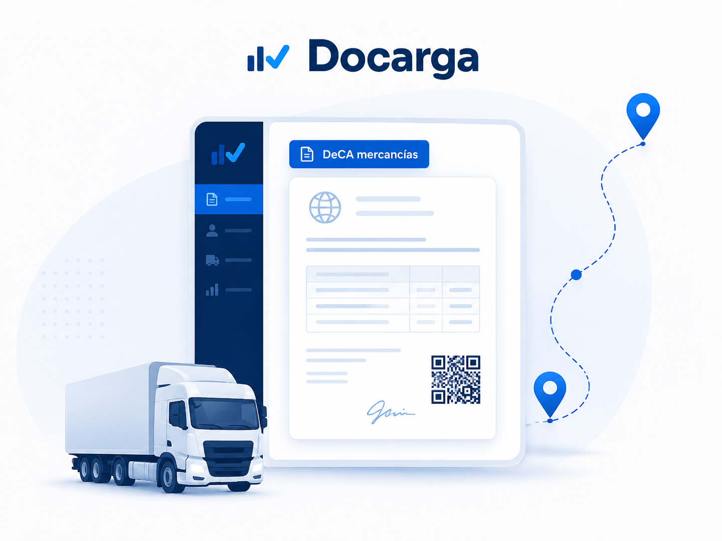 Ilustración del DeCA mercancías en Docarga para el transporte de mercancías por carretera