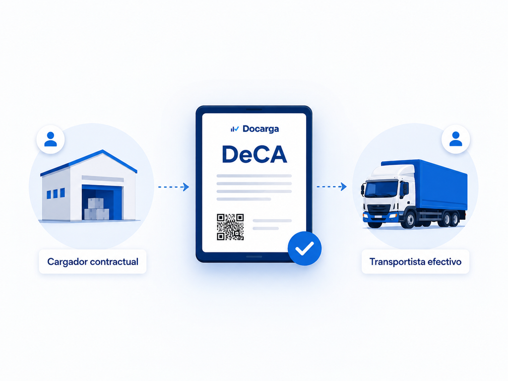 Cargador contractual y transportista efectivo en la emisión del DeCA digital